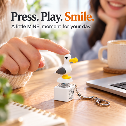 Seagull MINE! Button Keychain-Real Sound & LED Light