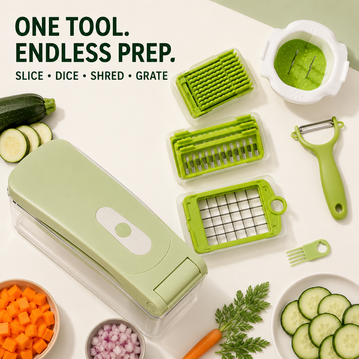 14-in-1 Multifunctional Vegetable Chopper & Slicer