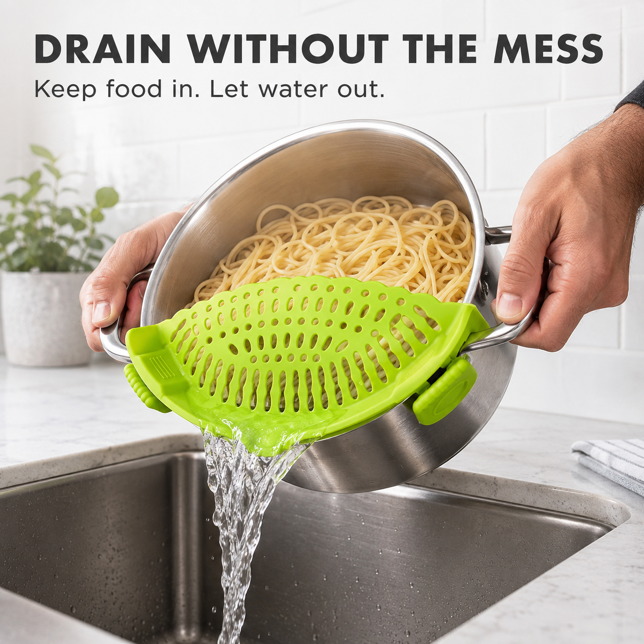 Clip-On Silicone Pot Strainer