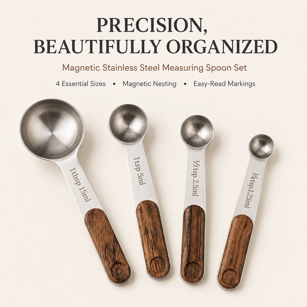 Magnetic Stainless Steel Measuring Spoon Set
