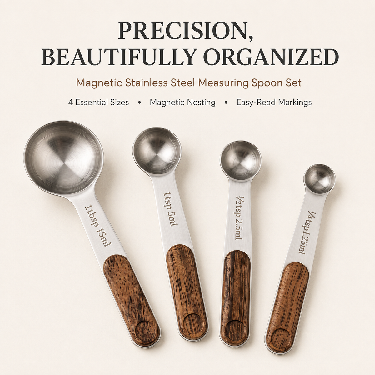 Magnetic Stainless Steel Measuring Spoon Set