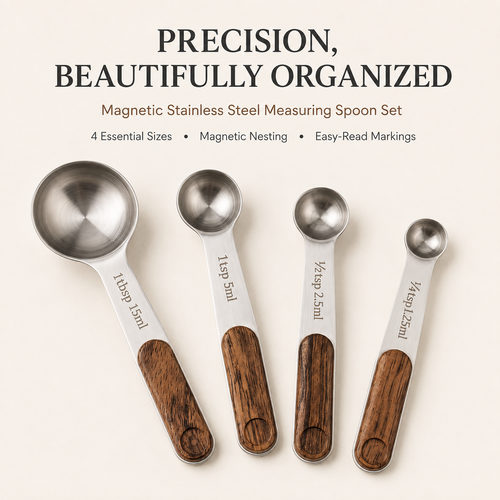 Magnetic Stainless Steel Measuring Spoon Set