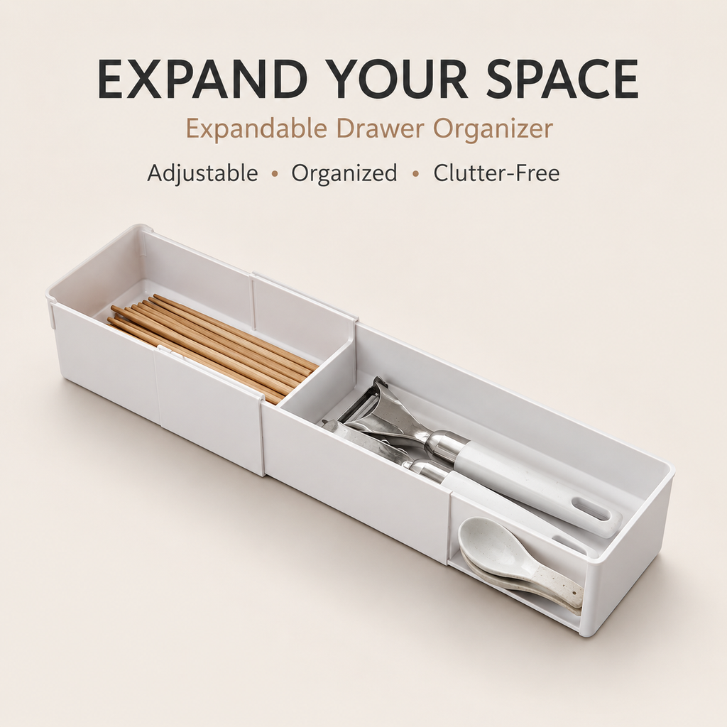 Expandable Drawer Organizer with Adjustable Dividers