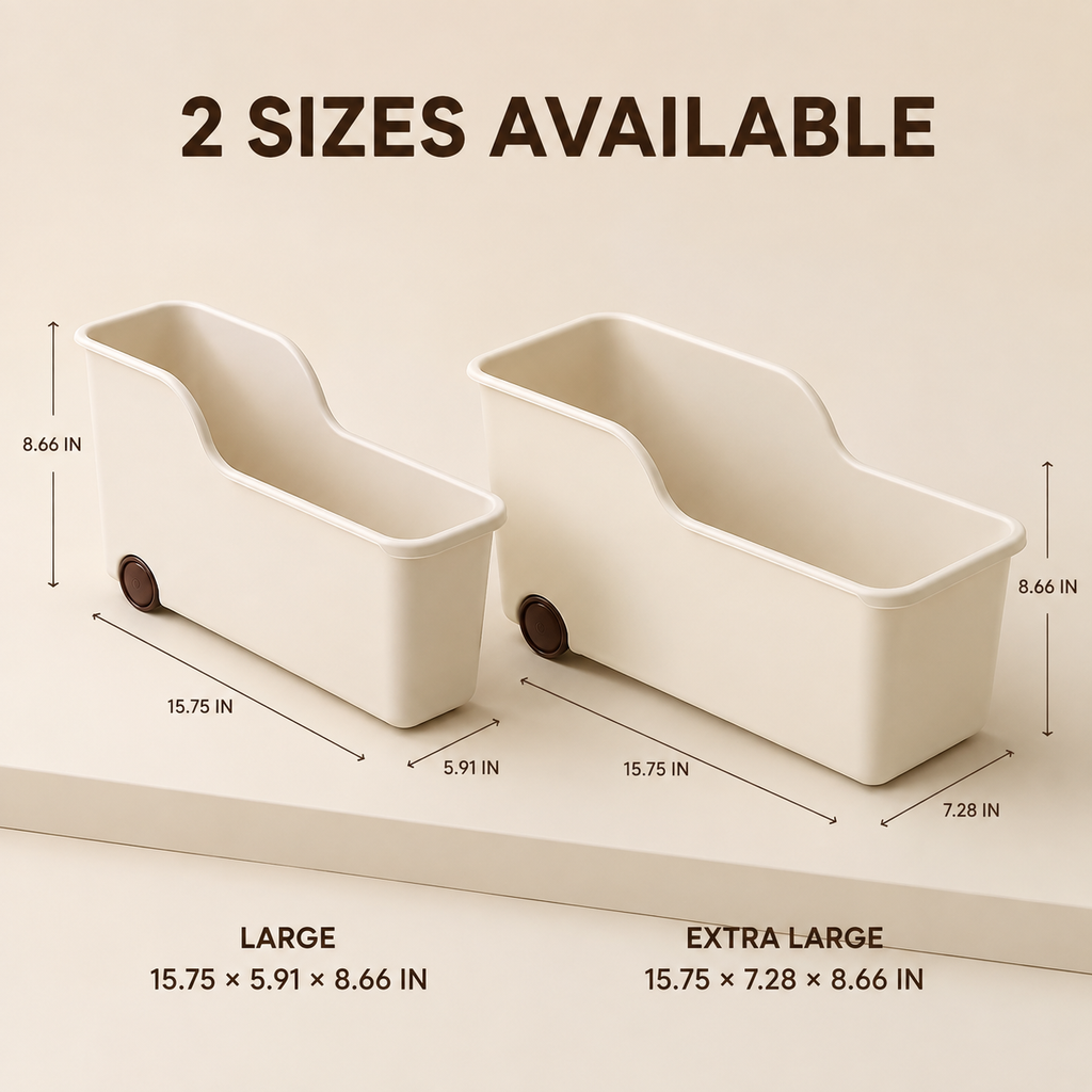 Rolling Deep Cabinet Storage Bin with Wheels
