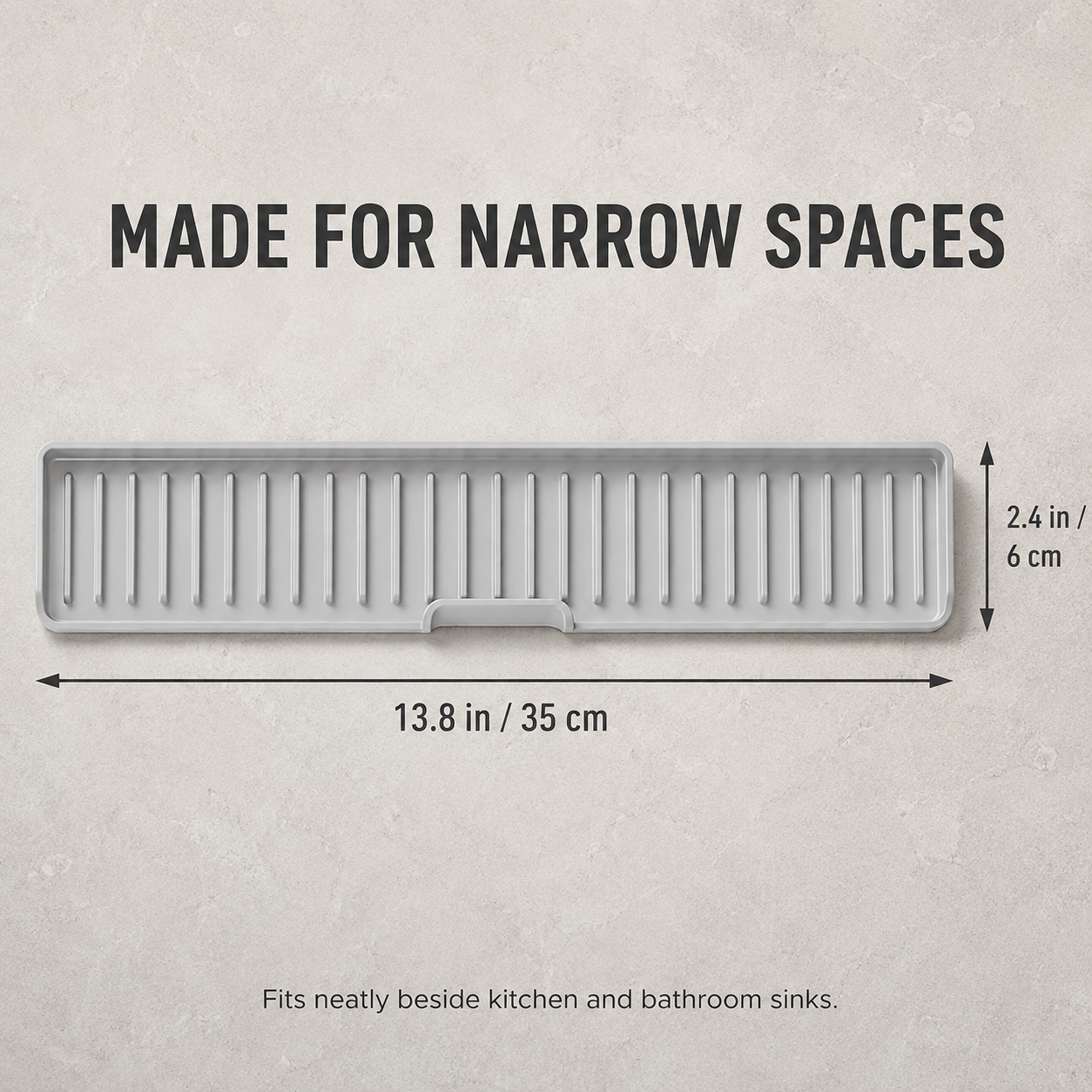 Narrow Silicone Sink Splash Guard &amp; Draining Mat