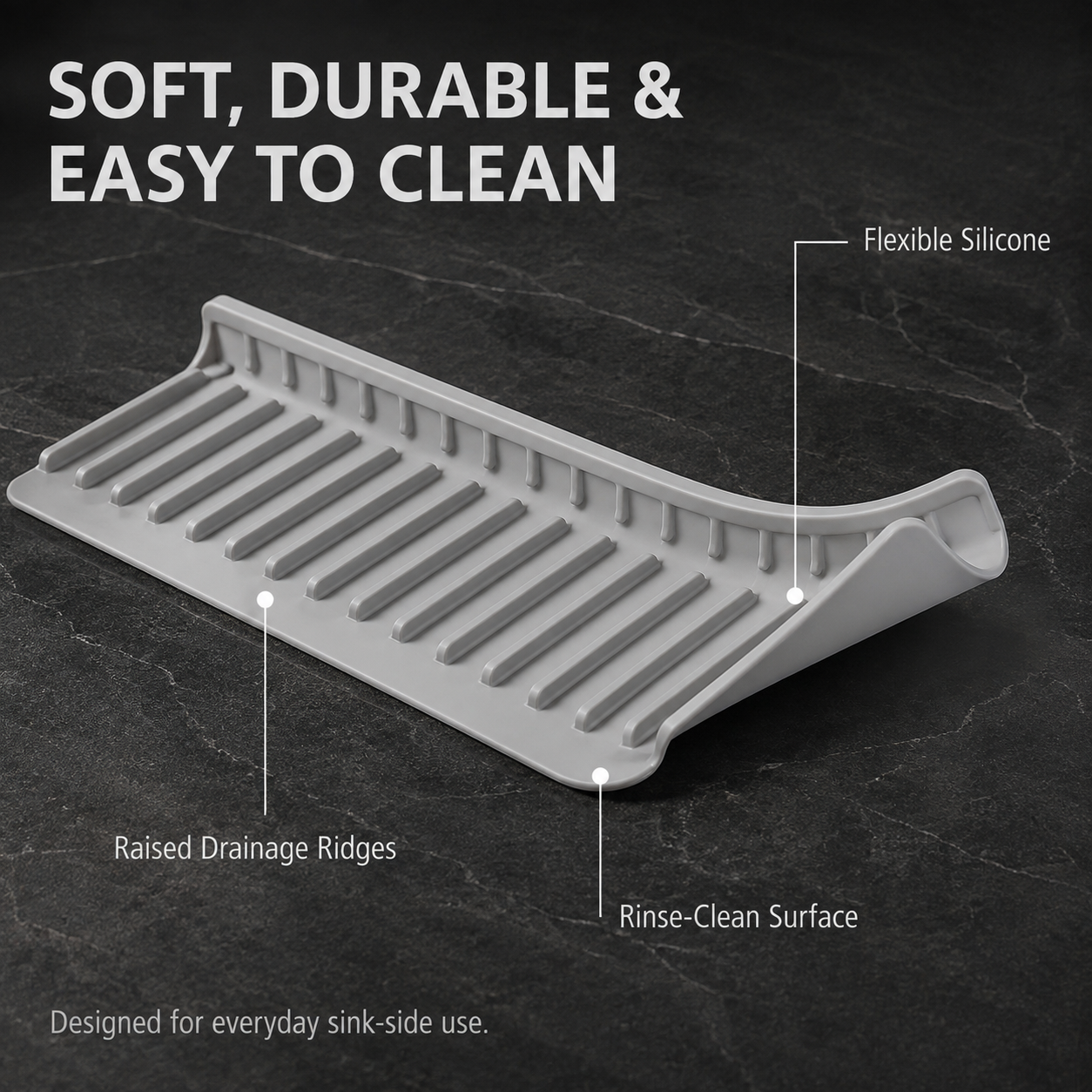 Narrow Silicone Sink Splash Guard &amp; Draining Mat