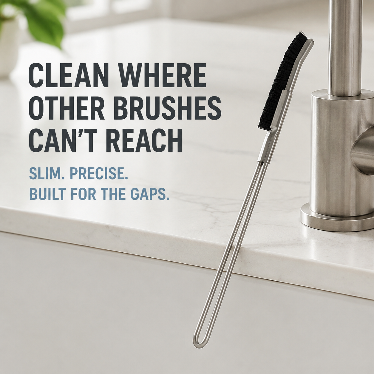 Long-Handle Stainless Steel Crevice Cleaning Brush