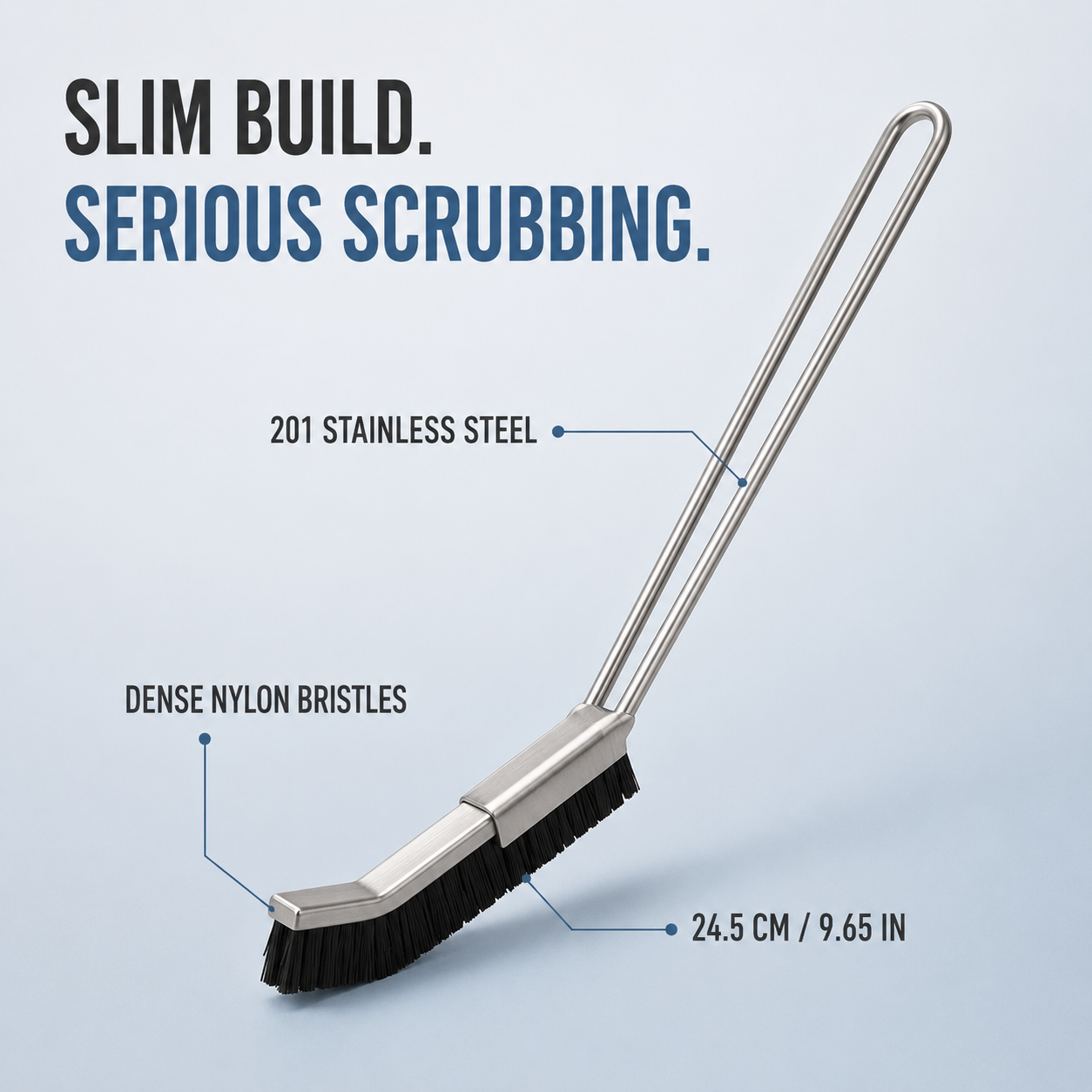 Long-Handle Stainless Steel Crevice Cleaning Brush