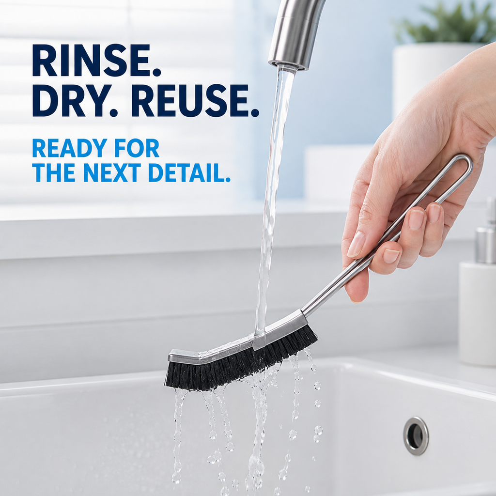 Long-Handle Stainless Steel Crevice Cleaning Brush