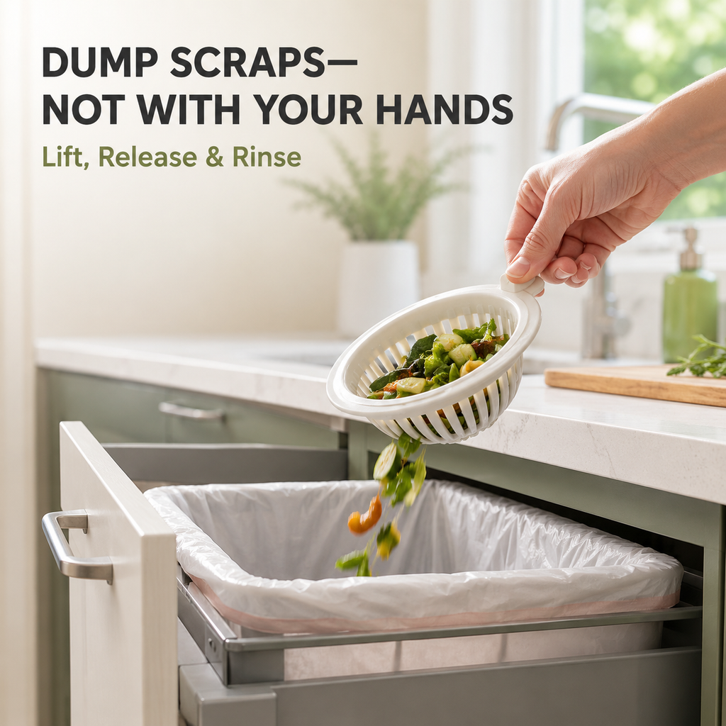 Quick-Dump Kitchen Sink Strainer Basket – Anti-Clog Food Waste Filter