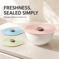 Reusable Silicone Suction Lid with Handle – Universal Food Cover
