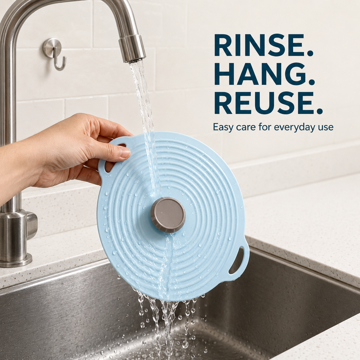 Reusable Silicone Suction Lid with Handle – Universal Food Cover