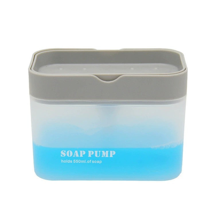 Press-Top Dish Soap Dispenser with Sponge Holder